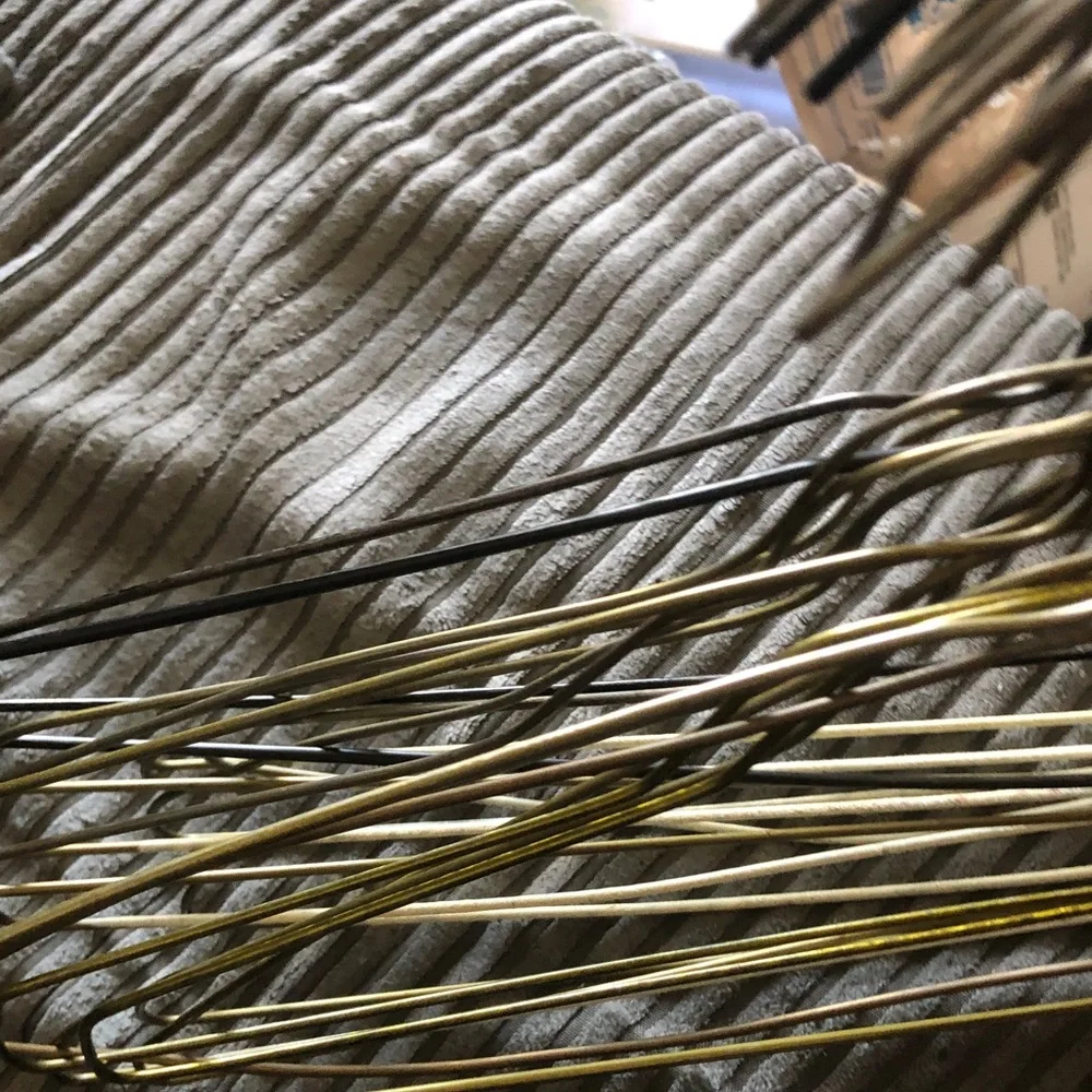 Vintage Brass Tone Wire Clothing Hangers - Set